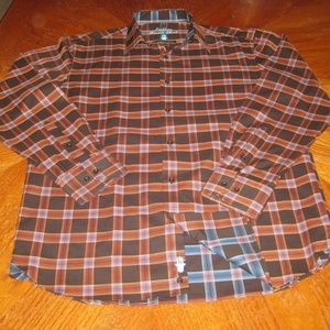 NWOT Luchiano Visconti Black Button Down Shirt L